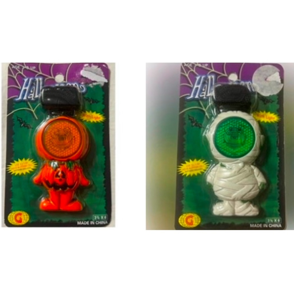 New Halloween Pumpkin Mummy Safety Light Necklaces Costume Dress Up